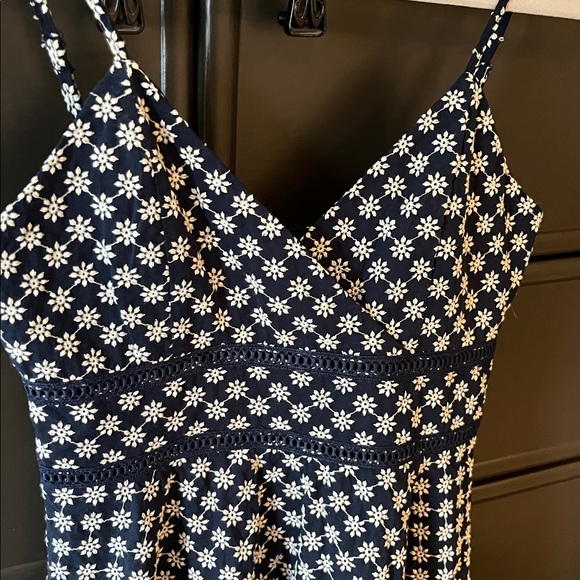 Trixxi Floral V-Neck Spaghetti Strap Dress - navy & White - Picture 2 of 4